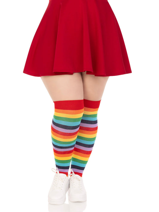 Sweet Cherry Rainbow Thigh Highs