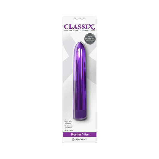 Classix Rocket Vibe 7 " Slimline Vibrator Purple