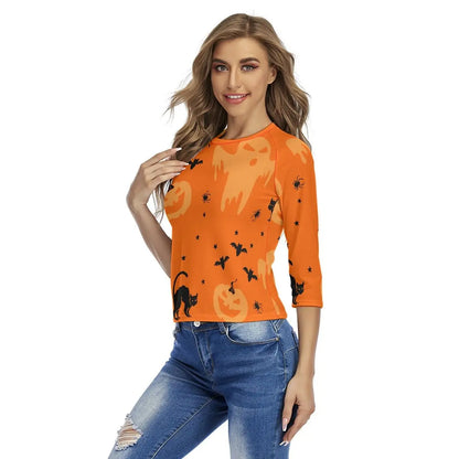 Orange Halloween Mid Sleeve Tee