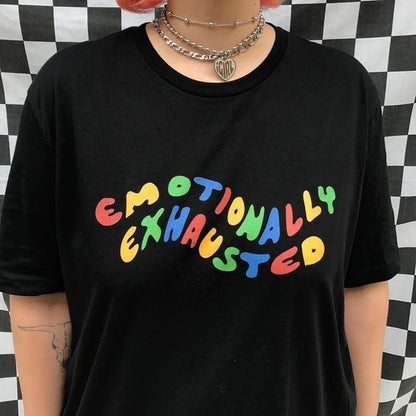 Emotionally Exhausted Colorful Graphic Tee