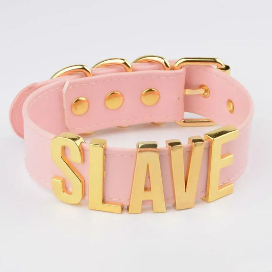 Pastel Pink 'Slave' Collar