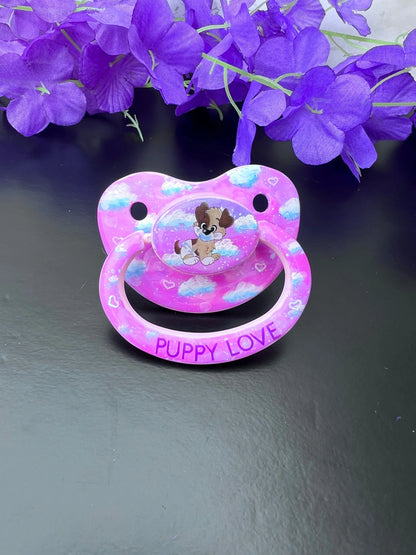 Hand Painted Adult Pacifier - Puppy Love - Puppy's Aesthetics