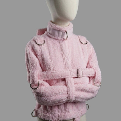Pink Sherling Straight Jacket | Soft Sherpa-Lined Restraint Jacket