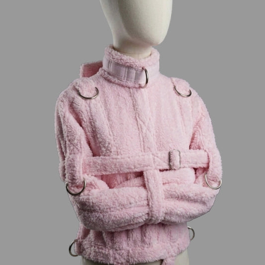 Pink Sherling Straight Jacket | Soft Sherpa-Lined Restraint Jacket