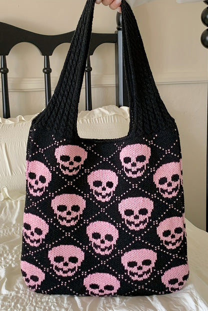 Pink Bones Knit Shoulder Bag