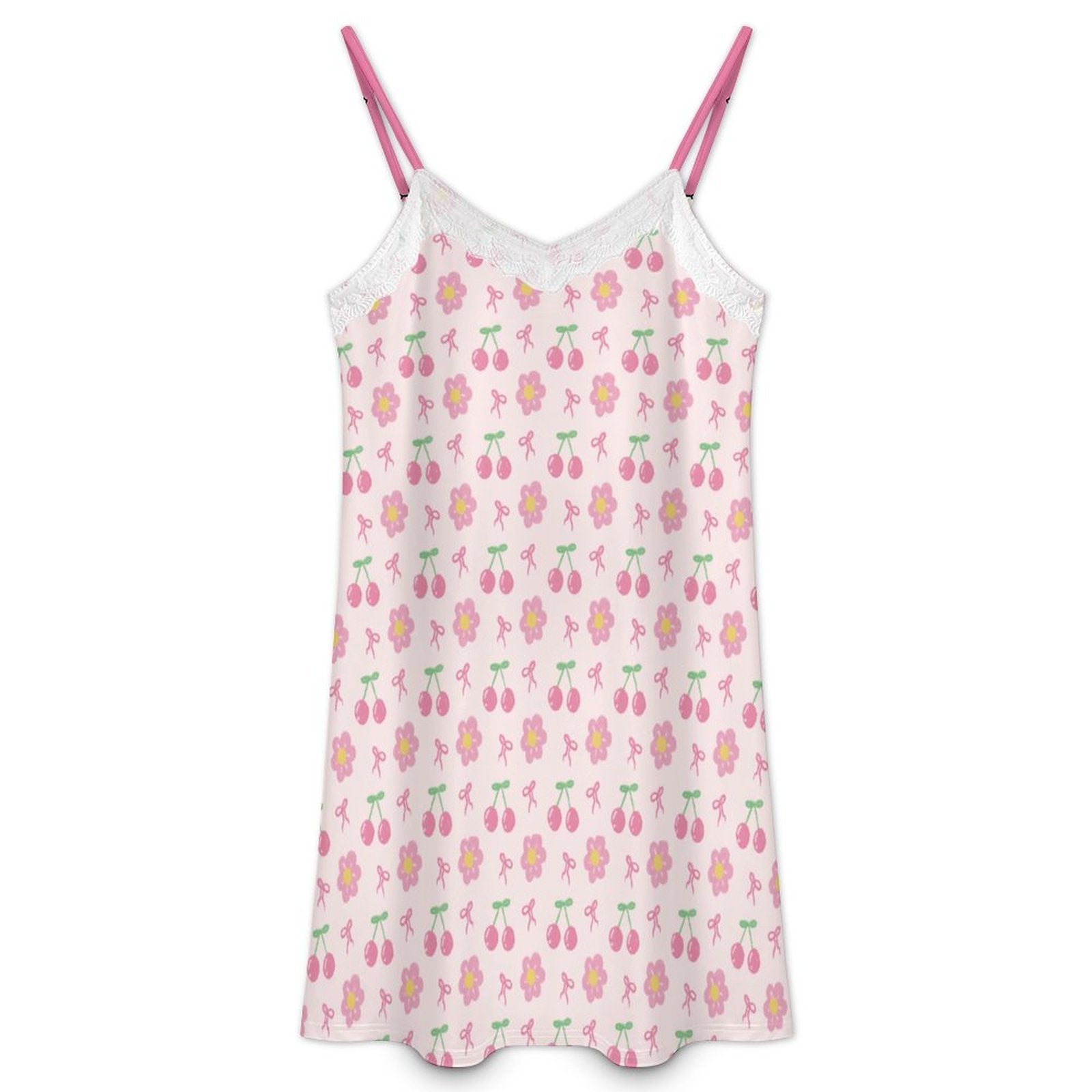 Strawberry Bow Lace Camis Nightgown