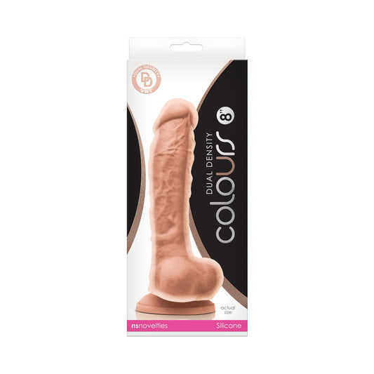 Colours Dual Density 8 " Dildo Beige