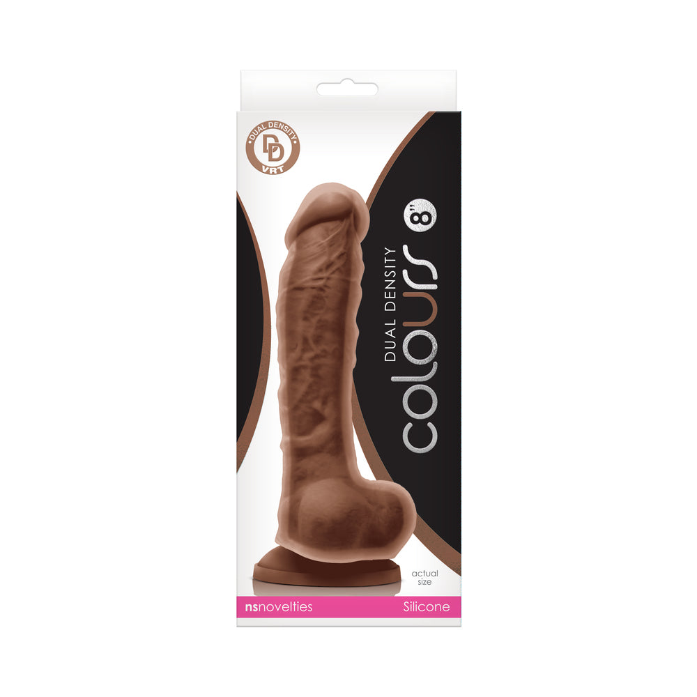 Colours Dual Density 8 " Dildo Brown