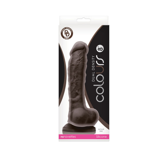 Colours Dual Density 8 " Dildo Dark Brown