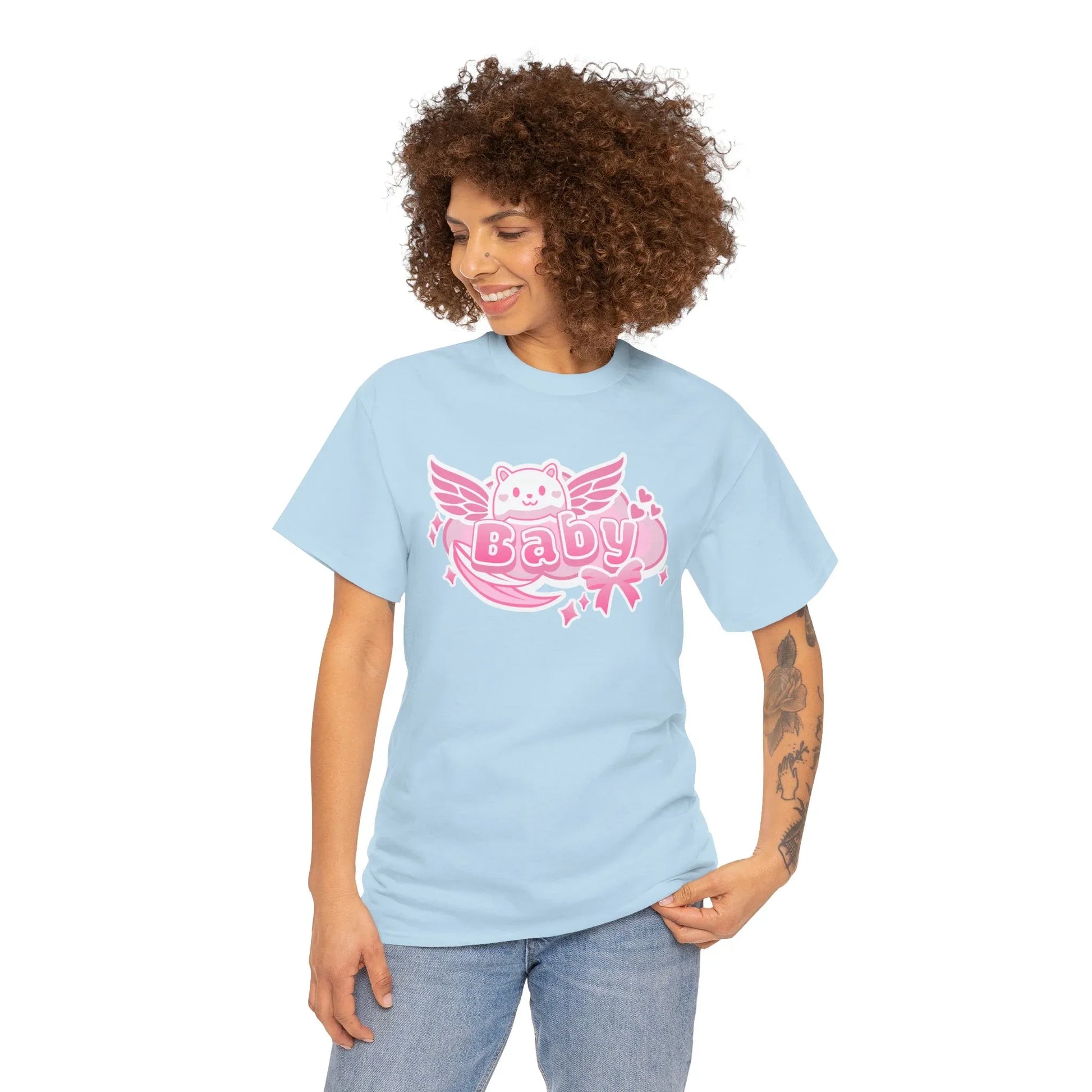 Soft Baby Pink Wings Play Tee - Puppy's Aesthetics