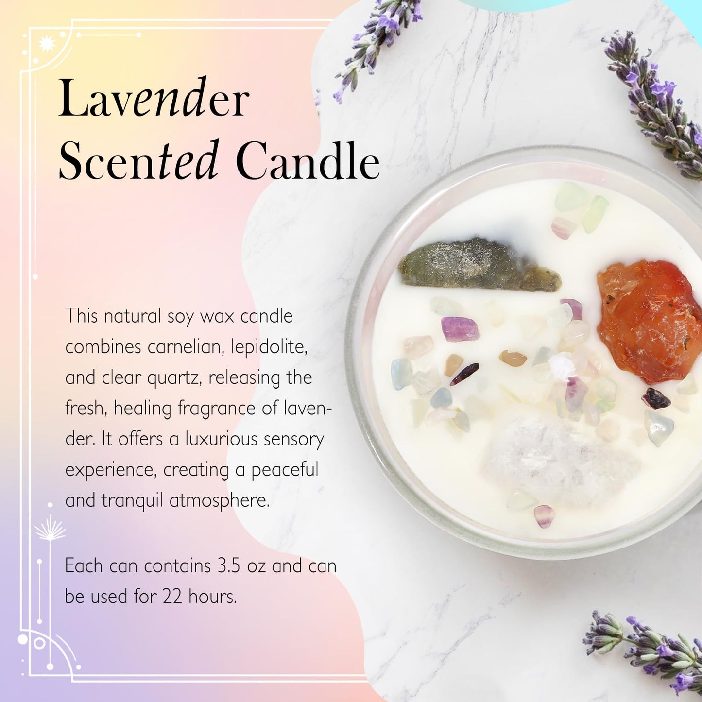 Fire Sign Lavender Crystal Candle Gift Set (3 Piece)
