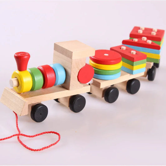 Whimsy Tracks Wooden Shape Train - Puppy's Aesthetics