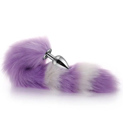 Kawaii Pink & Black Anal Tail (28 Colors) Purple White