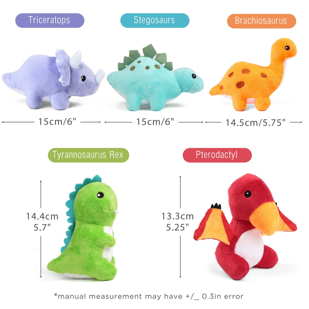 Dino Egg Friends Plush Set – 5 Baby Dinos + Carrying Egg