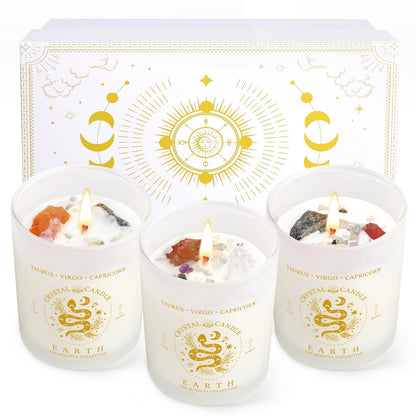 Fire Sign Lavender Crystal Candle Gift Set (3 Piece)