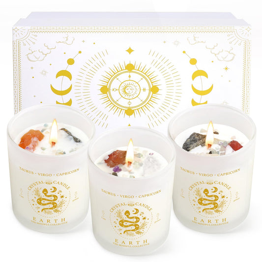 Fire Sign Lavender Crystal Candle Gift Set (3 Piece)