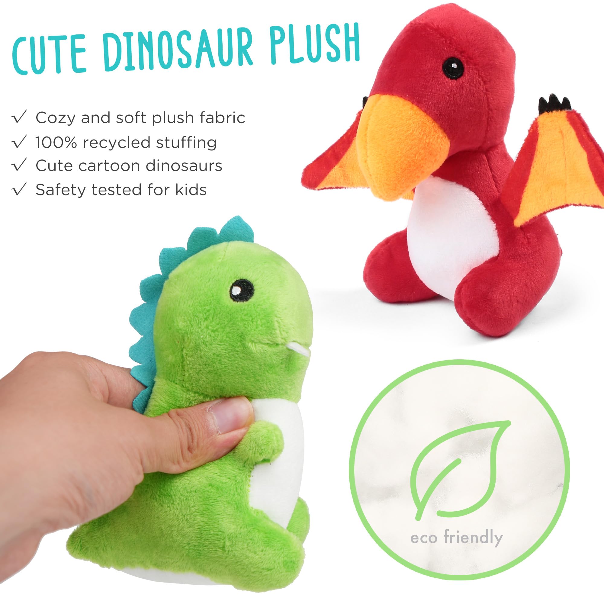 Dino Egg Friends Plush Set – 5 Baby Dinos + Carrying Egg