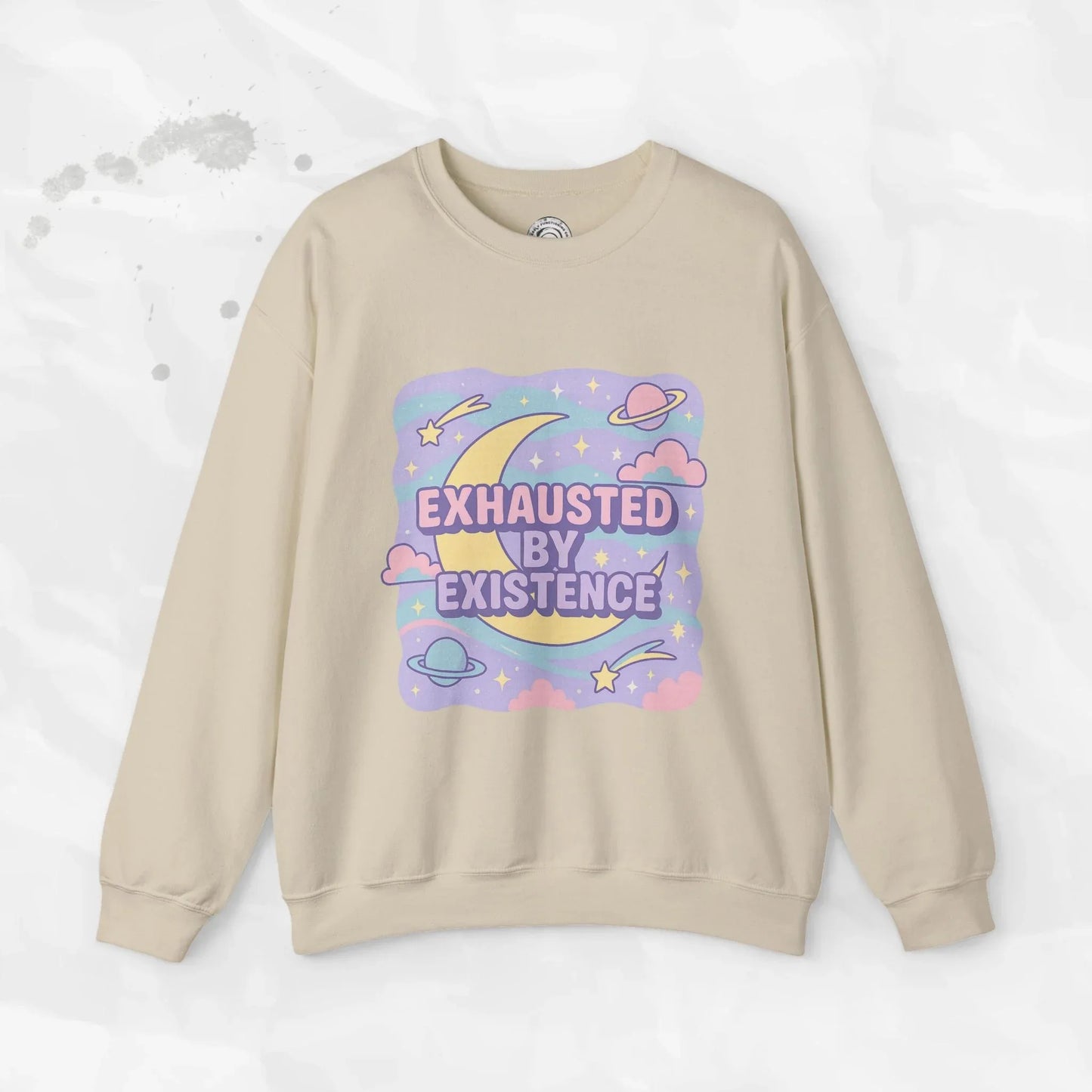 Exhausted by Existence Crew Sweater (Colors) - Puppy's Aesthetics