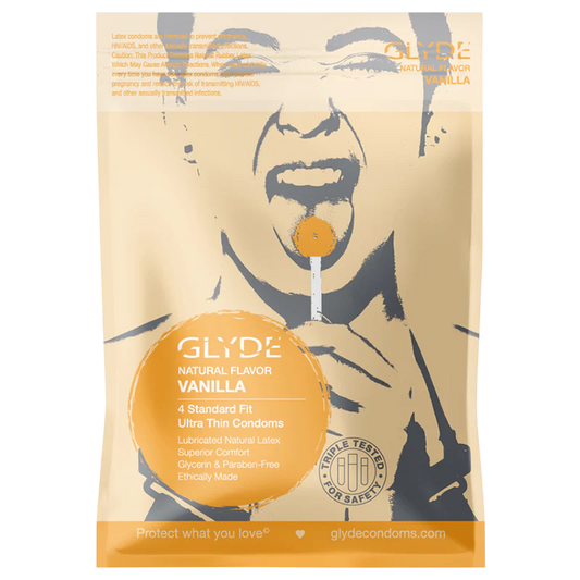 GLYDE ULTRA Natural Flavor Condoms (Vanilla/4 Pack)