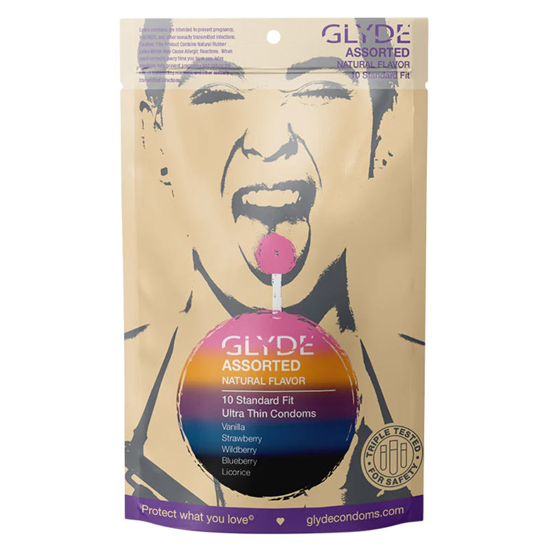 GLYDE ULTRA Natural Flavor Condom Sampler (10 Pack/Assorted)
