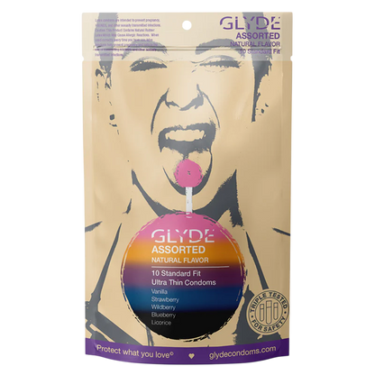 GLYDE ULTRA Natural Flavor Condom Sampler (10 Pack/Assorted)