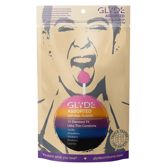 GLYDE ULTRA Natural Flavor Condom Sampler (10 Pack/Assorted)