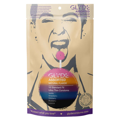 GLYDE ULTRA Natural Flavor Condom Sampler (10 Pack/Assorted)