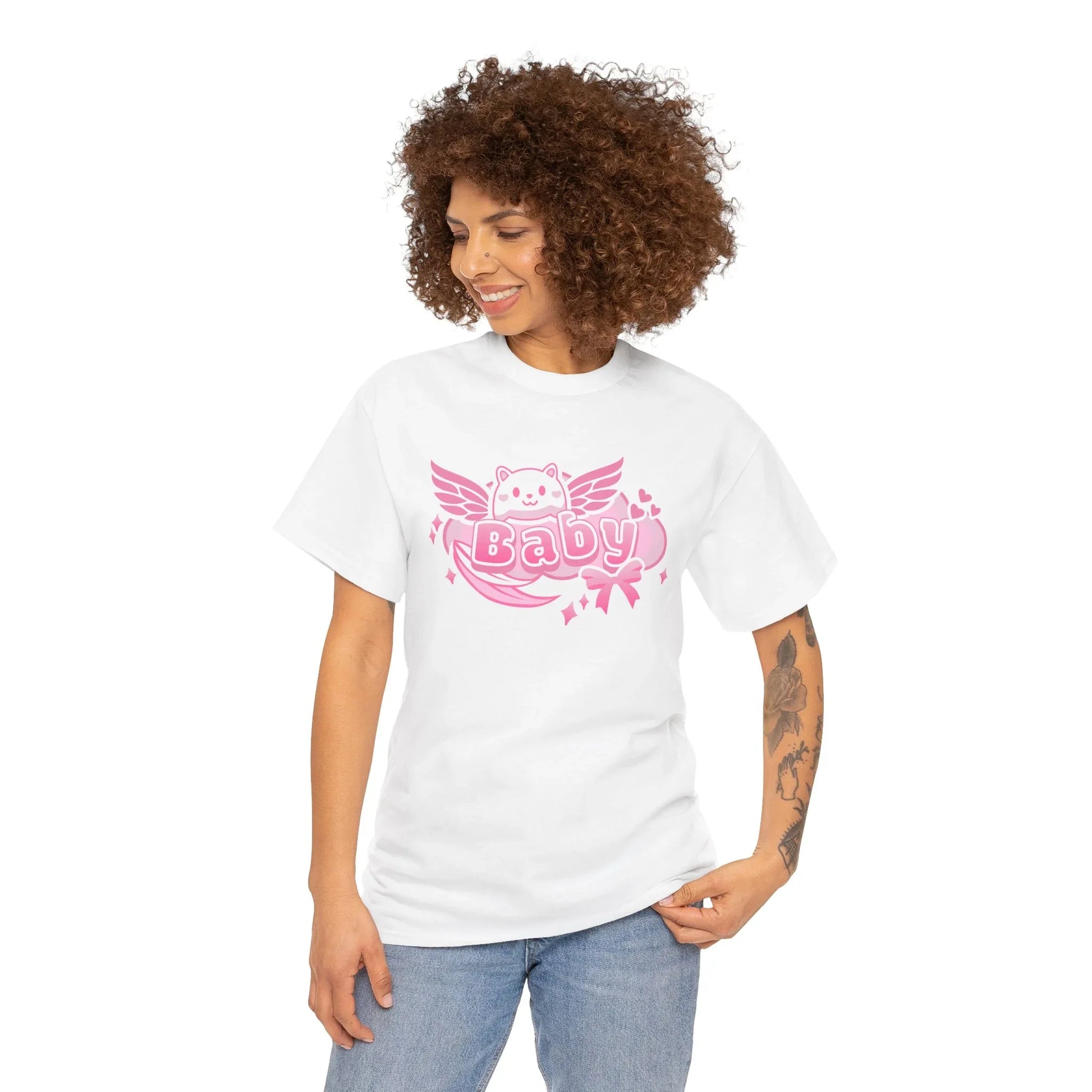Soft Baby Pink Wings Play Tee - Puppy's Aesthetics