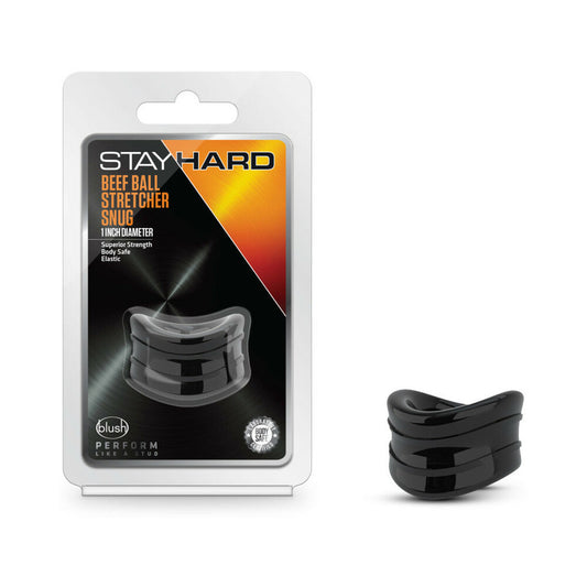 Stay Hard Beef Ball Stretcher Snug 1 " Black