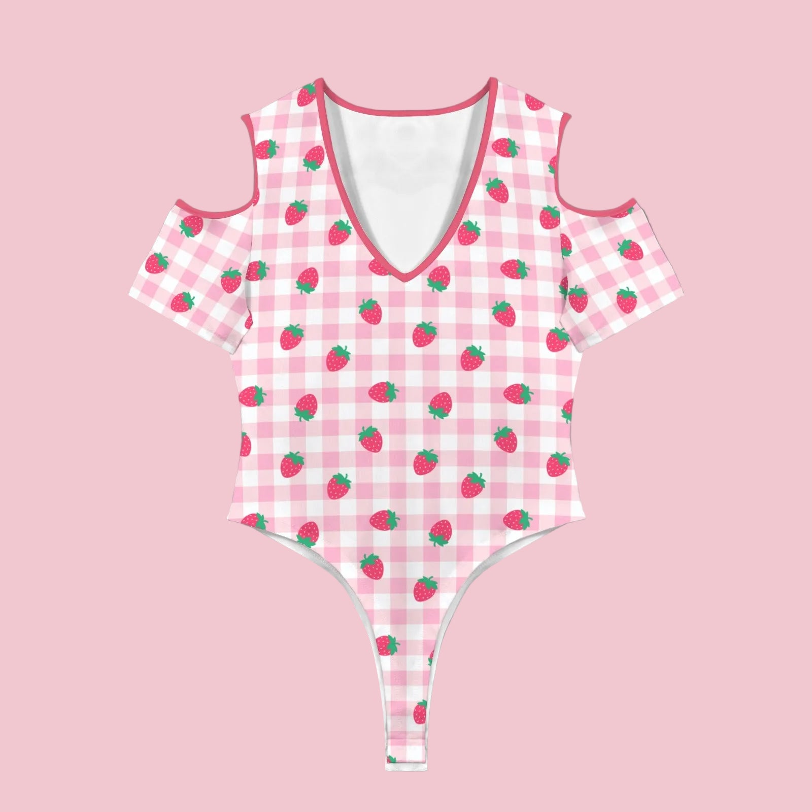 Strawberry Plaid Peekaboo PlaySuit