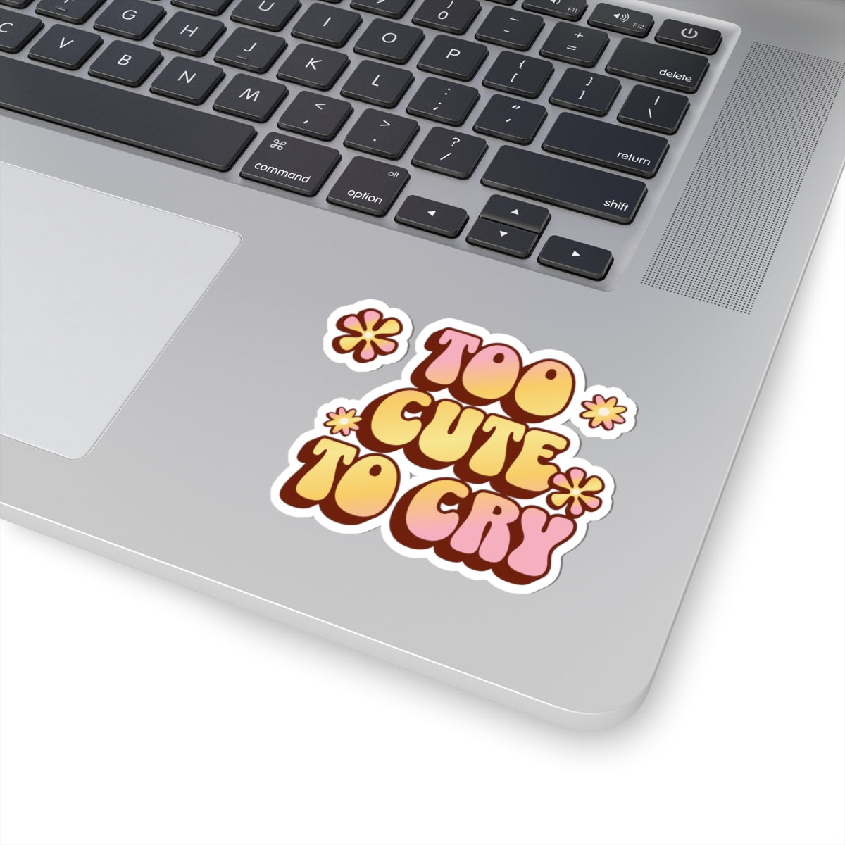 Retro Too Cute To Cry Kiss-Cut Sticker - Puppy's Aesthetics