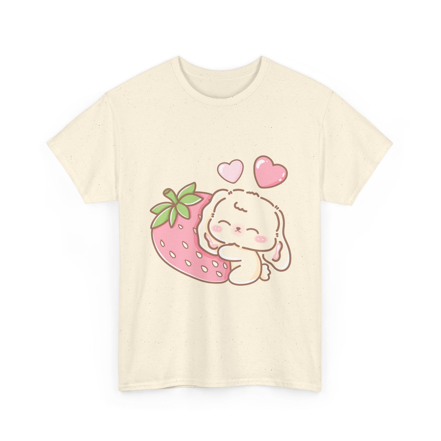 Cute Bunny Strawberry Play Tee - Puppy's Aesthetics