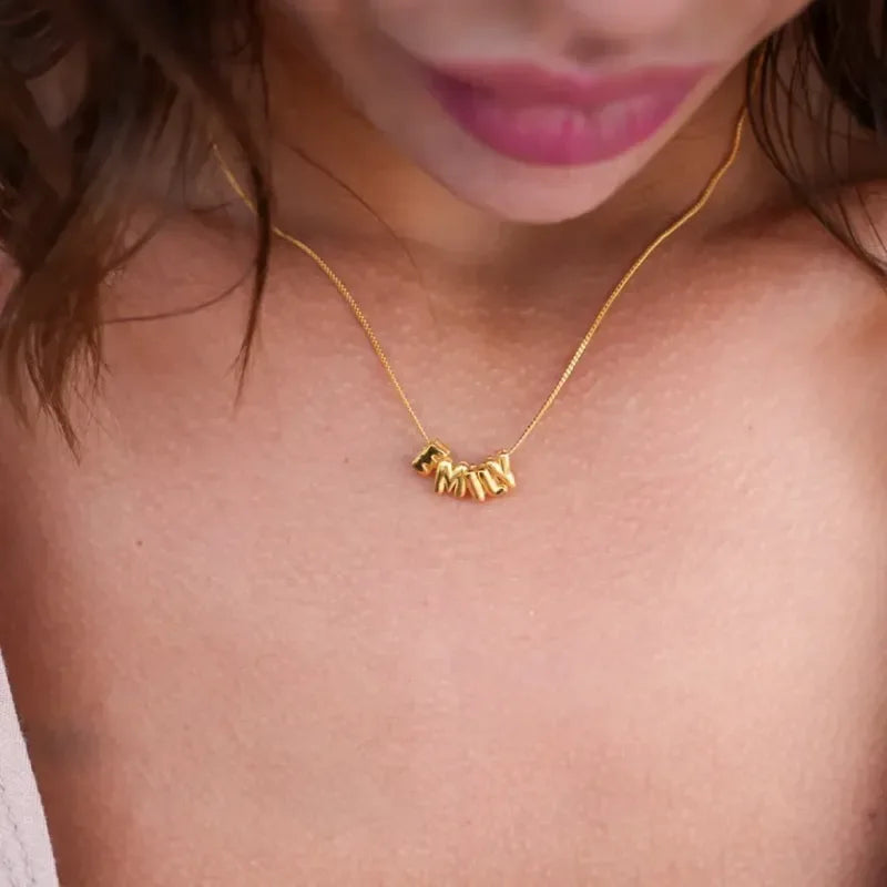 Bubble Love 3D Name Necklace - Puppy's Aesthetics