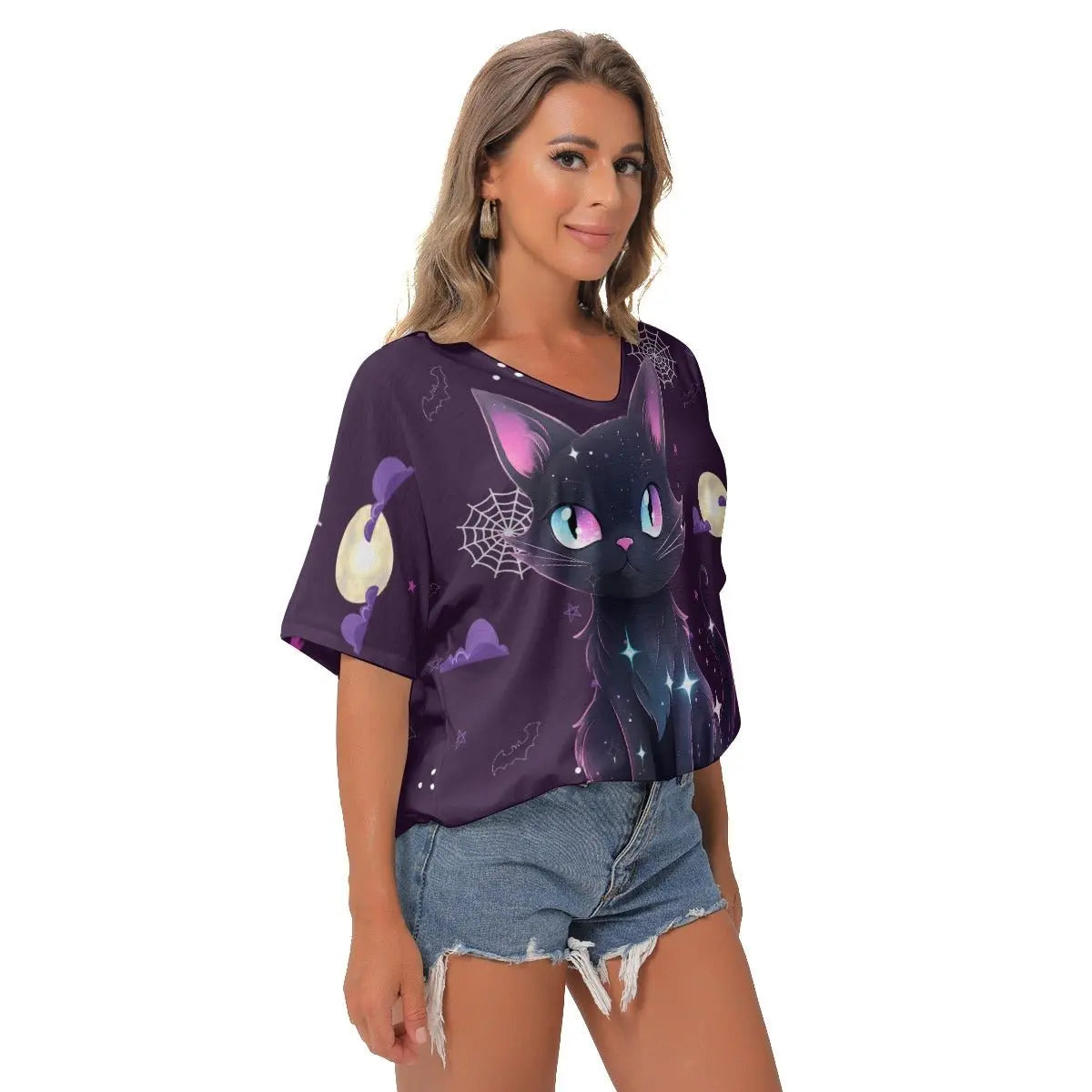 Magical Kitty Purple Graphic Top