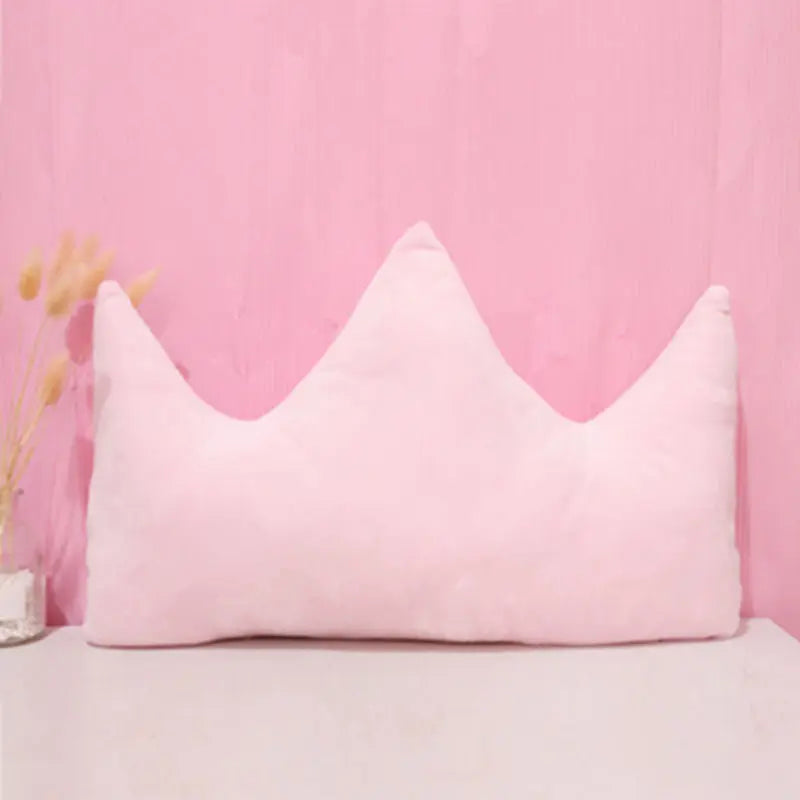 Stars Moon Shape Plush Pillow Pink 48x32cm
