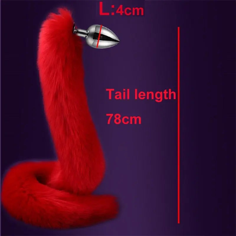 78cm Long Tail Stainless Steel Anal Plug (Colors) Puppy's Aesthetics