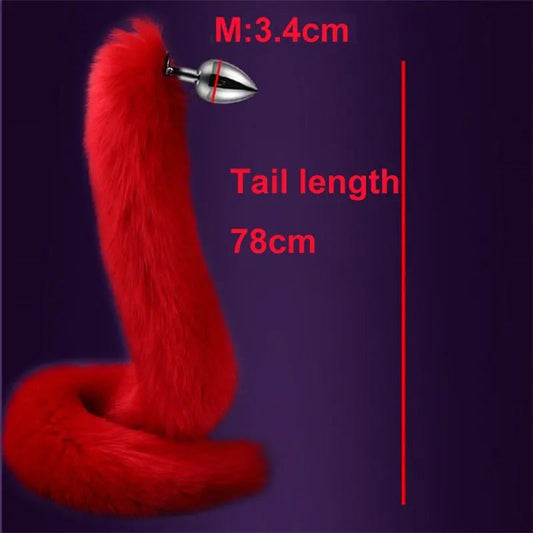 78cm Long Tail Stainless Steel Anal Plug (Colors) Puppy's Aesthetics