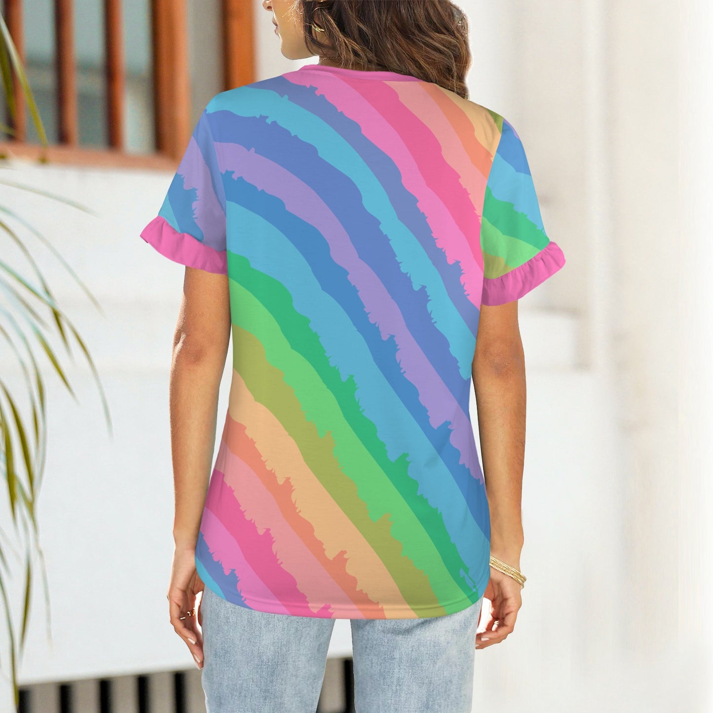 Pretty Kitty Rainbow Ruffle Tee