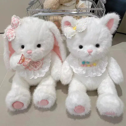 Sweet White Pastel Kitty Bear Fox Plushie - Image #4