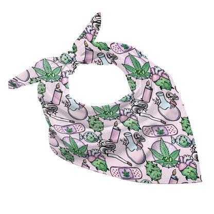 Pink Cannabis Bandana Bib