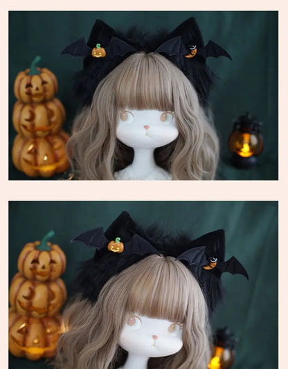 Soft Black Halloween Kitty Ears