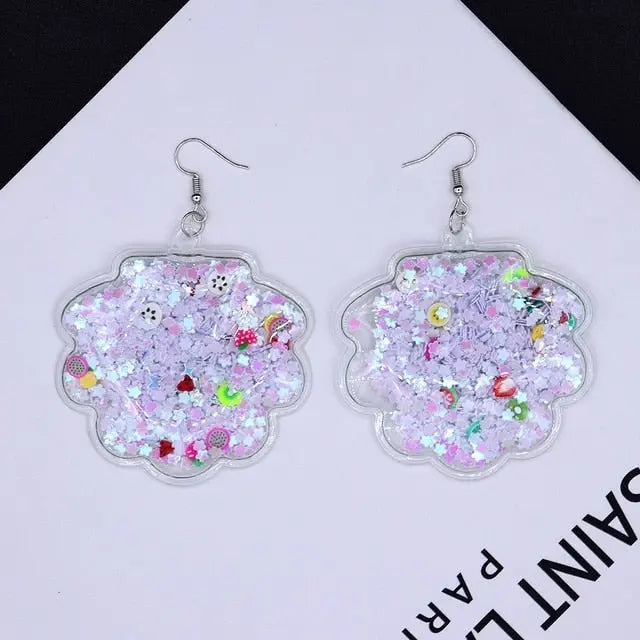 Kawaii Transparent Dangle Drop Earrings (Colors) 25