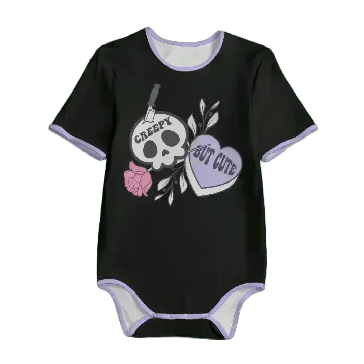 'Creepy But Cute' Goth Unisex Adult Onesie Bodysuit Puppy's Aesthetics