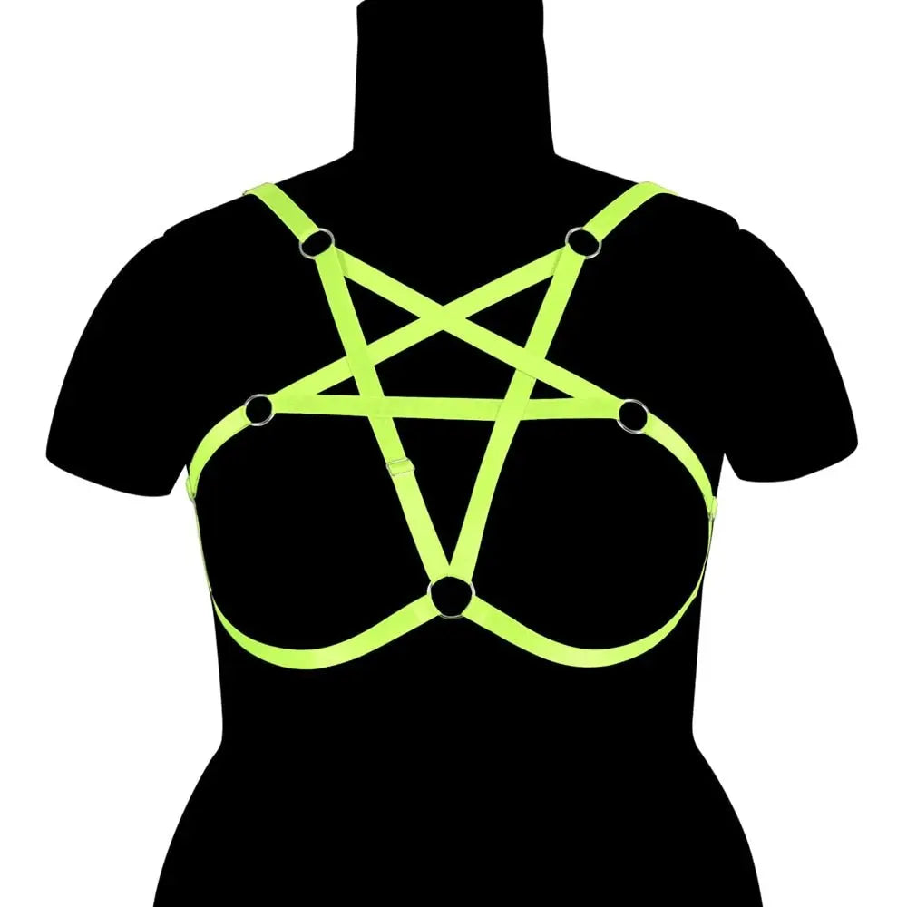 Pentagram Plus Chest Harness fluorescent green One Size