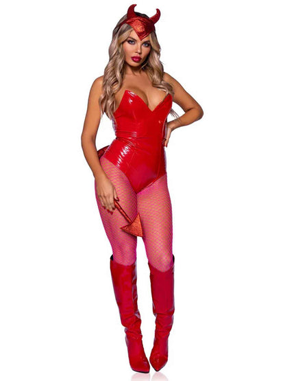 USA Only - Devil Horns Headband & Tail Set - Red (One Size)