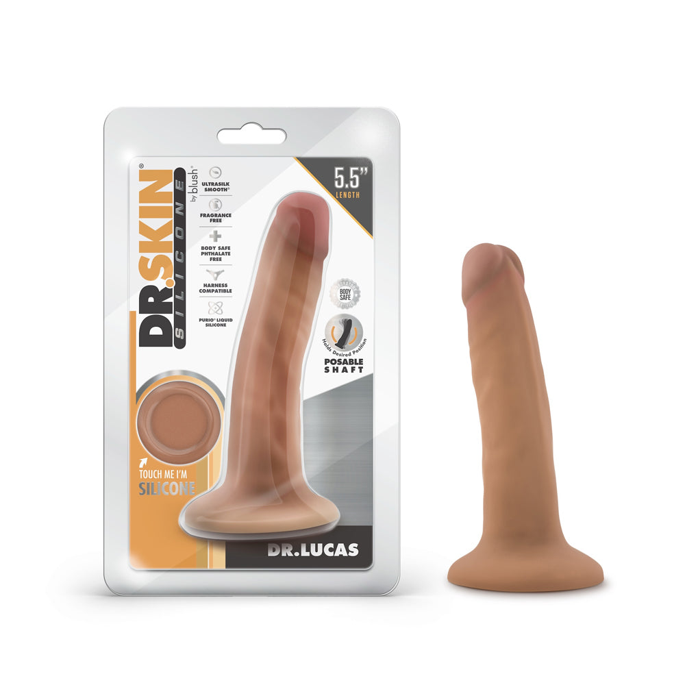 Dr. Skin Silicone Dr. Lucas 5.5 " Posable Dildo Tan