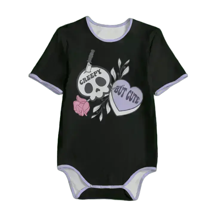 'Creepy But Cute' Goth Unisex Adult Onesie Bodysuit Puppy's Aesthetics