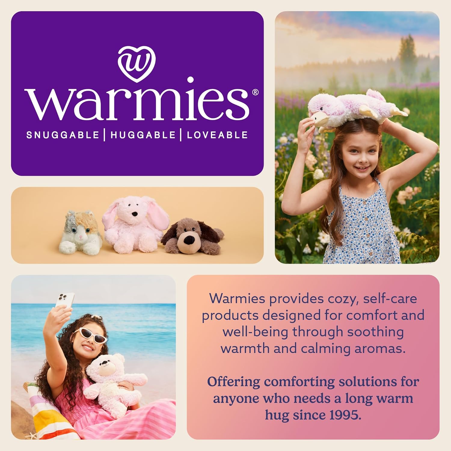 Warmies® Cozy Monster Plushie – Weighted Lavender
