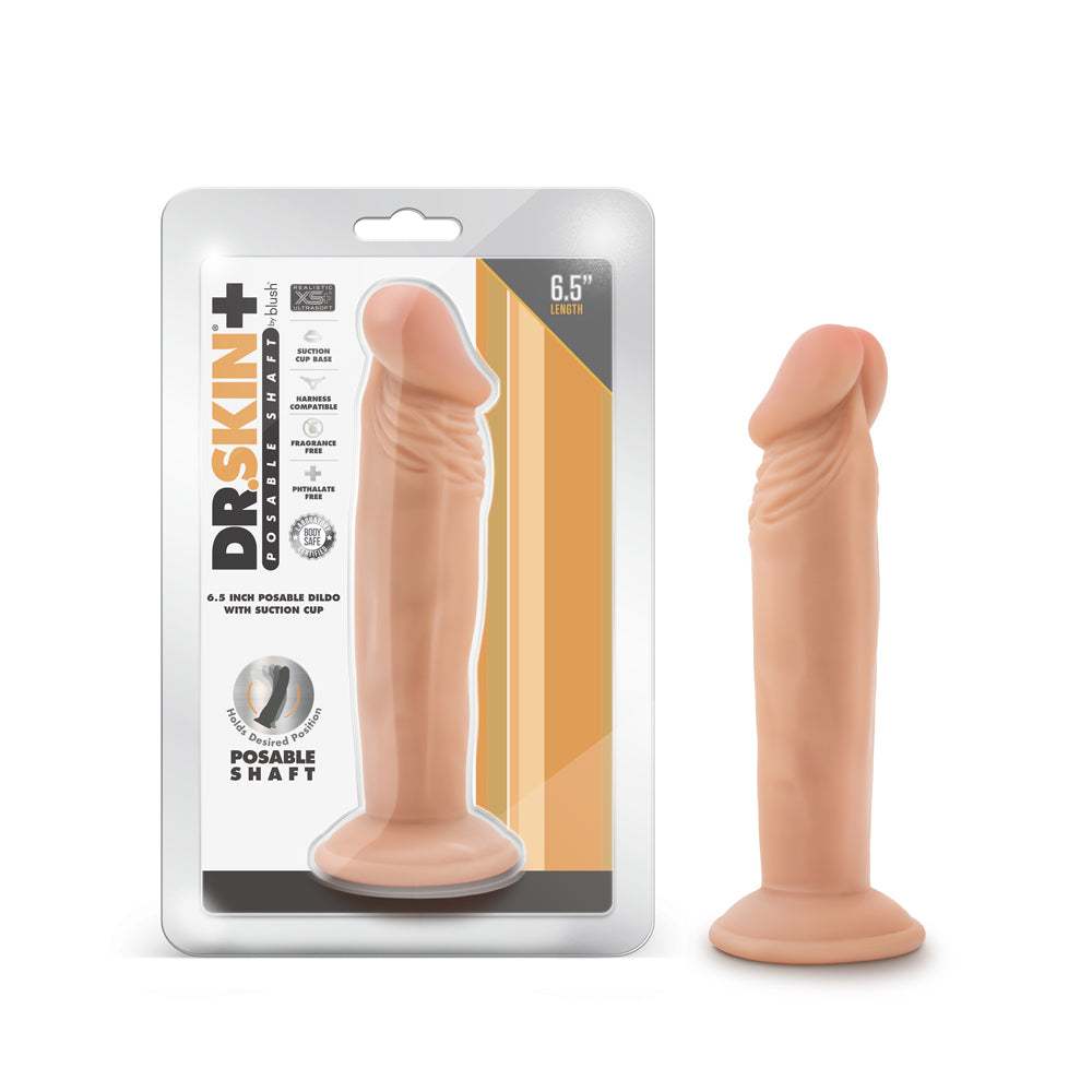 Dr. Skin Plus Realistic 6 " Triple Density Posable Dildo Beige