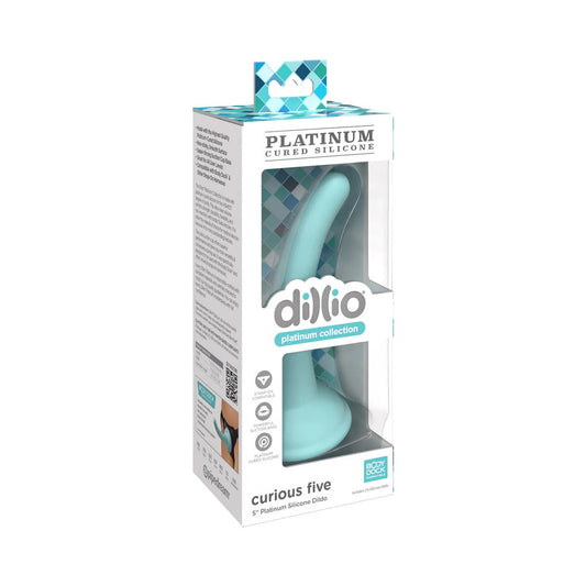 Dillio Platinum Collection Curious Five 5 " Silicone Dildo Teal